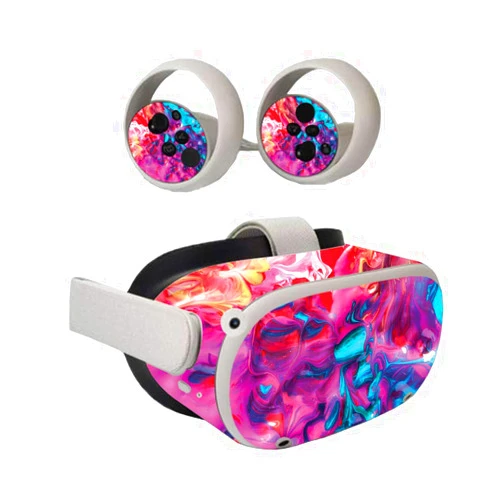 MIGHTY SKINS MightySkins Skin Compatible with Oculus Quest 2 - Paint Party | Protective, Durable, and Unique Vinyl Decal wrap Cover | Easy to Apply, Remove, and Change Styles | Made in The USA (OCQU2-Paint Party)