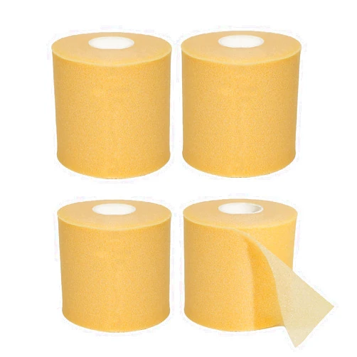 Dimora Pre Wrap Athletic, 4 Rolls Prewrap Headband for Hair, 120 Yards Foam Underwrap Athletic Tape, Best Padding for Underneath Sports Tape, 2.75 Inches x 30 Yards - Beige