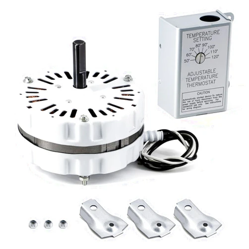 Aibabcue F0510B2944 F0510B2497 Power Vent Attic Fan Motor & 58033 Adjustable Thermostat Control Kit Replacement for Lomanco Lomancool 2000, 1800 Series