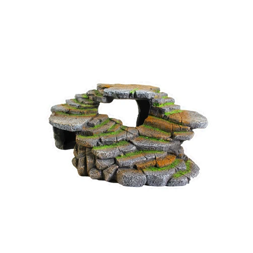 PENN-PLAX (REP183) Reptology Shale Scape Step Ledge & Cave Hideout – Decorative Resin for Aquariums & Terrariums – Great for Reptiles, Amphibians, and Fish – Large