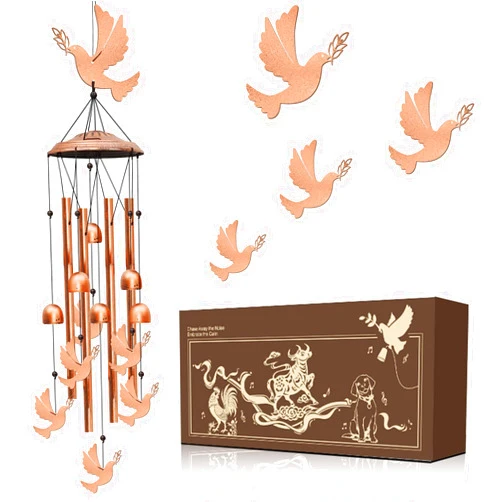 Brybluhk Pigeon Wind Chimes for Outside Clearance, Personalized Memorial Sympathy Gift, Garden Outdoor Decor