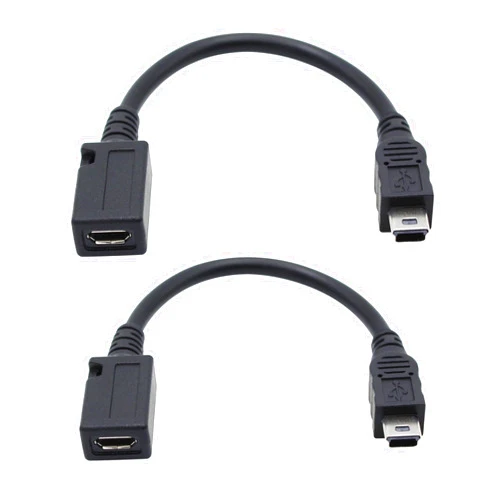 Kallaudo Micro USB to Mini USB Adapter Cable, 14cm, 5P Male to 5P Female, Supports Data Transfer, Charging, and Sync