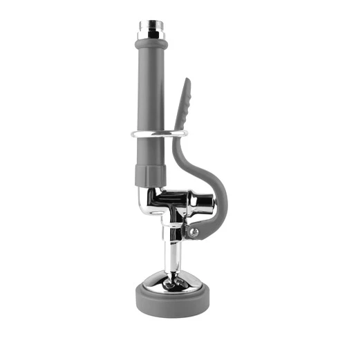 FAUAID Pre Rinse Sprayer Commercial Sink Sprayer Head,1.42GPM Spray Valve Dish Sprayer Nozzle with Ergonomic Handle, Commercial Faucet Parts for Commercial Kitchen Sink,Chrome Finished（Gray）