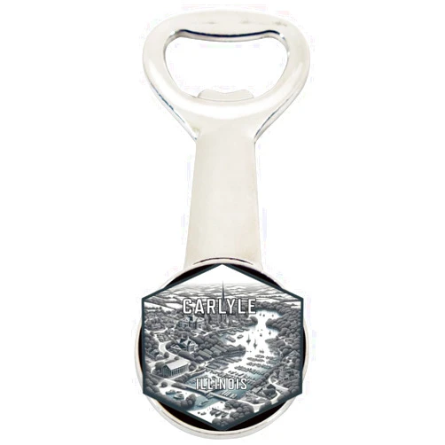 R and R Imports Carlyle Illinois Travel Destination Souvenir Magnetic Bottle Opener