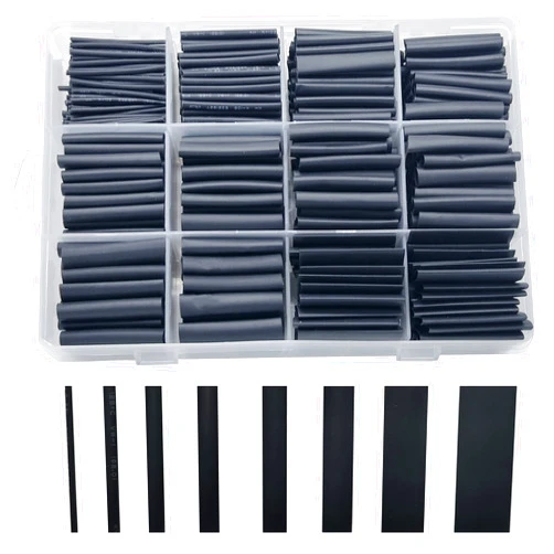 XuuHaa 650pcs Heat Shrink Tubing Kit XuuHaa, Premium Heat Shrink Tubes Wire Shrink Wrap, Safe and Easy, Ratio 2:1 Electrical Cable Sleeve Assortment for Long Lasting Insulation Protection (8 Sizes, Black)