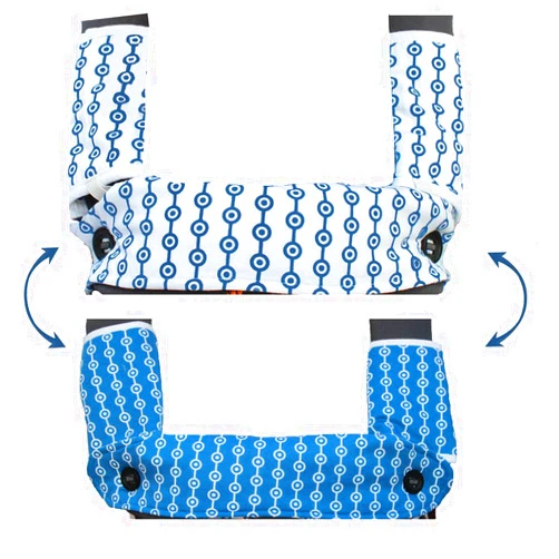 Amazing Tot Drool and Teething Pad Reversible Organic Cotton 3-Piece Set Compatible with Ergobaby Four Position 360 Baby Carrier (Blue and White Circles)
