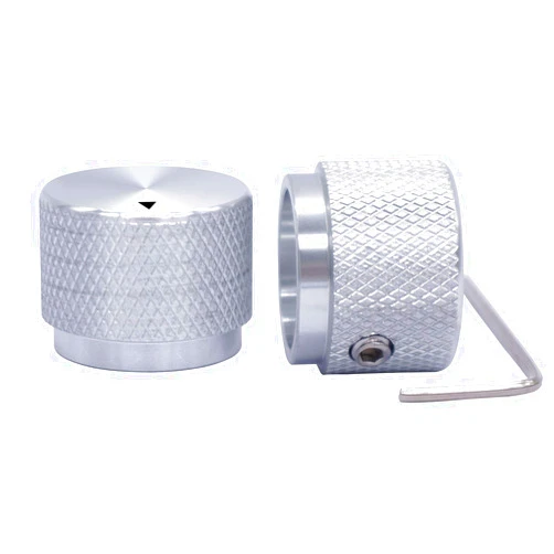 Taiss/ 2pcs Silver Color Aluminum Rotary Electronic Control Potentiometer Knob for 6 mm Diameter Shaft, Volume Control Knobs, Audio knob, Guitar Knobs，Switch Knob, 20mm Dia. x 15.5mm Height