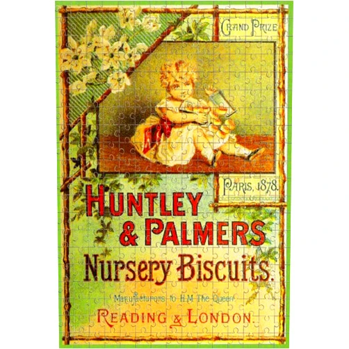 KoneFeco Jigsaw Puzzle for Adults Huntley and Palmer Nursery Biscuits Reading and London Puzzle Modern Home Decor Intellectual Game Wall Art Unique Gift 15.7x11inch
