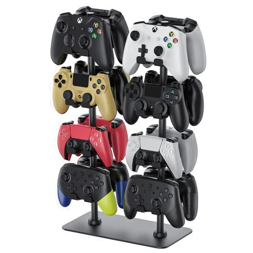 MANMUVIMO Controller Holder for 16 Xbox PS5 PS4 Switch Pro Gaming Controller, Video Game Controller Holder Headphone Stand for Desk, Gamer Gifts for Men, Gaming Room Accessories Maximum Organizer Rack