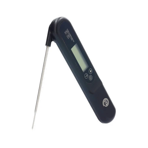 MasterChef Meat Thermometer Digital, Temperature Probe for Food (Steak, Chicken) & Liquids (Coffee, Tea, Milk), Portable BBQ Grill Gadget, Instant Read LED Display (°F & °C), Foldable, Black