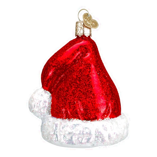 Old World Christmas Ornaments Santa Hat Glass Blown Ornaments for Christmas Tree
