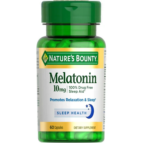 Nature's Bounty Melatonin, 100% Drug-Free Sleep Aid, Dietary Supplement, 10 mg, 60 Count