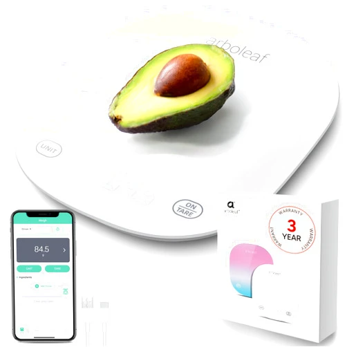 arboleaf Food Scale, 22lb/10kg Digital Kitchen Scale for Food Ounces and Grams, Smart Gram Scale for Weight Loss, 0.1oz/0.5g Small Rechargeable Food Weight Scale for Kitchen Gift, USB Scale