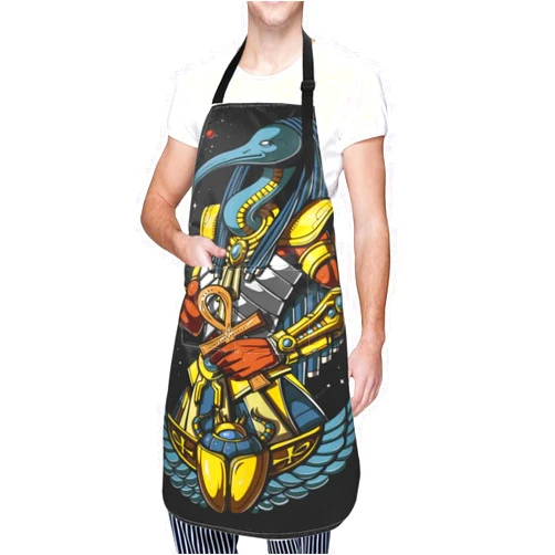 Suonity Ancient Egyptian Goddess Stain Resistant Waterproof Apron With Pockets Kitchen Cooking Apron