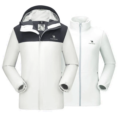 CAMEL CROWN Men's Ski Jacket 3 in 1 Waterproof Winter Jacket Snow Jacket Windproof Hooded with Inner Warm Fleece Coat