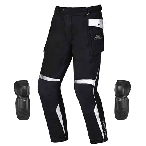 VNFOX All Season Motorcycle Pants, 600D Oxford Cloth Wear-Resistant Waterproof Pants with CE Knee Armor & Removable Warm Inside