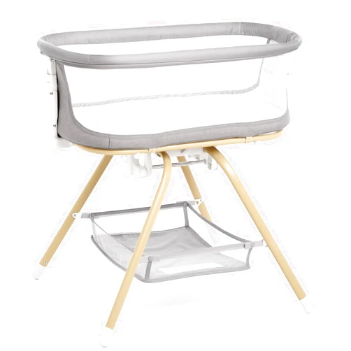 ANGELBLISS 3 in 1 Baby Bassinet, Rocking Bassinets Bedside Sleeper with Calming Motion, Portable Nest for Newborn Infant, Breathable Mesh (Grey)