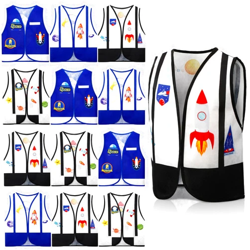 Panitay 12 Pcs Astronaut Dress up Vest Astronaut Costume Kids Outer Space Vest Costume Pilot Party Favors Dress up Space Birthday Party Supplies