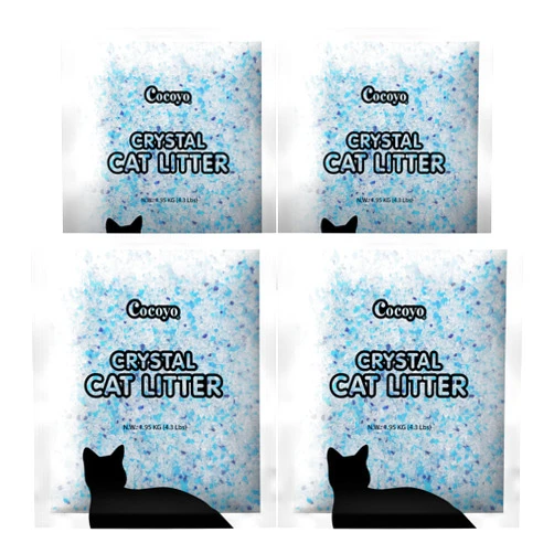 COCOYO Crystal Cat Litter I Silica Gel Cat Litter,17.2 Lbs Value Pack (4.3 Lbs x 4)