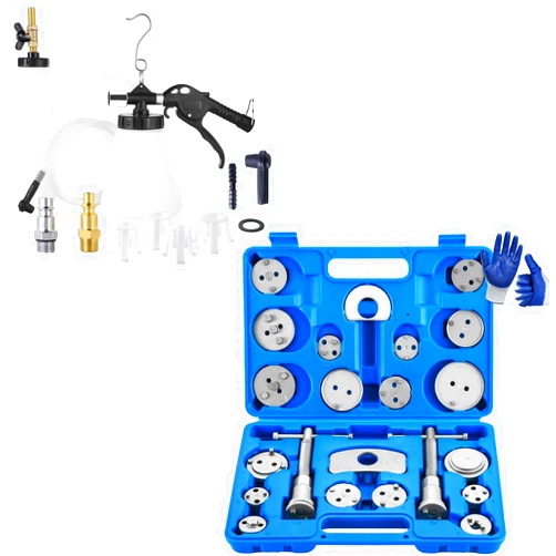 DASBET 24pcs Heavy Duty Disc Brake Caliper Tool & Pneumatic Brake Fluid Bleeder Tool