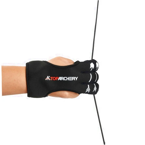 TOPARCHERY Archery Glove Three Finger Guard - Shooting Gloves Finger Tab for Men Women Beginner, Recurve Compound Bow Hunting Target Archery Accessories