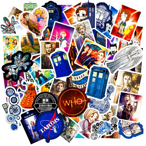Dsrva 100 Pcs Doctor Who Sticker Pack Waterproof Vinyl Stickers for Water Bottles Skateboard Stickers for Teens Laptop Stickers Motorcycle, Bicycle, Graffiti Patches Decal