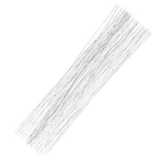 Prudiut 100 Pcs Floral Wire, 26 Gauge White Florist Wire - 14 Inch for Crafts, Bouquet Stem Wrapping, Wreath Making, Flower Arrangement Supplies