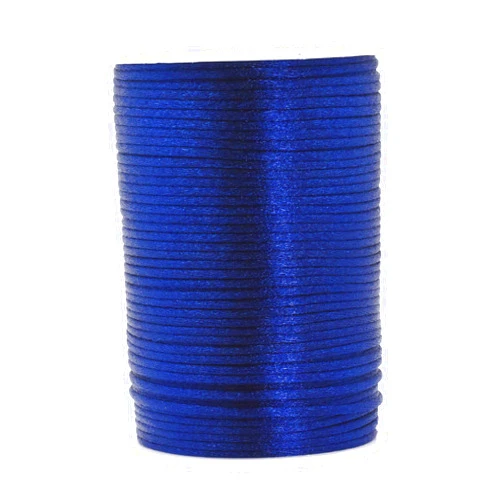 Mandala Crafts Nylon Satin Cord 2mm Rattail Cord - Navy Blue String - 100 Yds for Bracelet Necklace Jewelry Making Macrame Trim