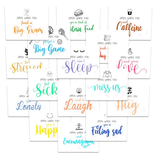 ZEDEV 16 Open When Envelopes, Colorful Envelope，Leaving Home Gift, Gift for college students long distance friends-XF-001