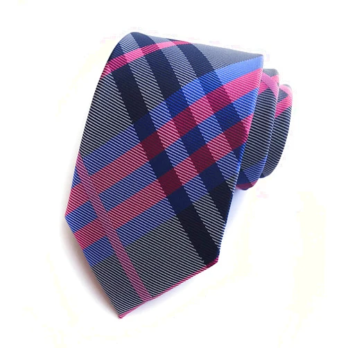Eneston Men's Classic Checks Light Blue Jacquard Woven Silk Tie Necktie + Gift Box