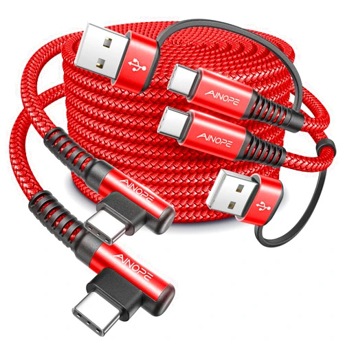 AINOPE USB C to USB C Cable 60W 2-Pack 6.6ft Type C to Type C Fast Charging Cable Charger Right Angle Compatible with Samsung S23 S22 Note 20 Ultra, iPad Pro 12.9 Air Mini MacBook Air, Pixel
