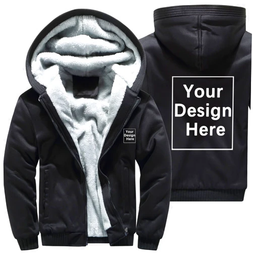 ALRRGPB Custom Hoodies for Men Personalized Jacket Design Your Own made Sweatshirt Fleece Full Zip Winter Baseball Coat