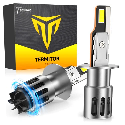 Termitor 2026 Upgraded H1 Bulbs, 1000% Brightness 6500K Cool White, 1:1 Mini Size, IP68 Waterproof Flicker-Free Automotive H1 H1LL Fog Light Bulbs, Plug and Play No Adapter Needed, Pack of 2