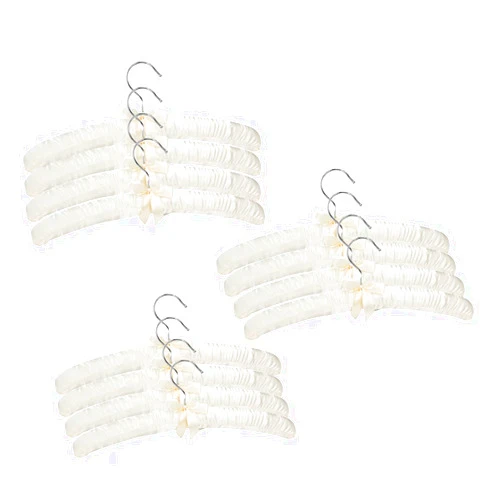 Buthneil 12 Pack Padded Hangers, Blouse Hangers Satin Padded Hangers for Women Clothes, Sweaters, Dresses, Clothing, Weddings, Ivory