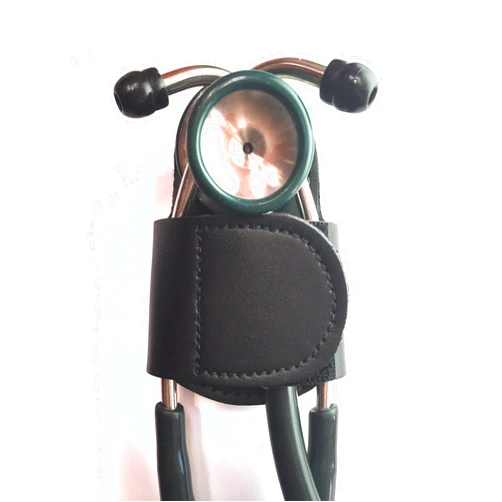 BATCLIP The BATCLIP (black) - Premium leather handmade clip-on stethoscope hip holder; no more neck carrying, loss, or misplacement. Proudly carry your high-end stethoscope with taste and style.