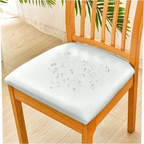 LCNQIUBAQ Dining Chair Cover, Leather Fabric，Anti-Scratch，Anti-Liquid，2/4/6 Pc， Removable and Washable Dining Chair Back