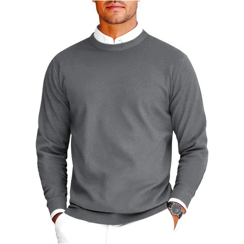 COOFANDY Mens Crew Neck Sweaters Long Sleeve Lightweight Knit Dress Pullover Sweaters