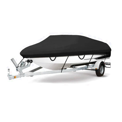 JZAHYUK Boat Cover Waterproof Trailerable Boat Cover, Heavy Duty UV Resistant Marine Grade Polyester Canvas Tri-Hull, Fishing Runabout Boat with Tightening Strap (20'-22', Beam Width up to 102