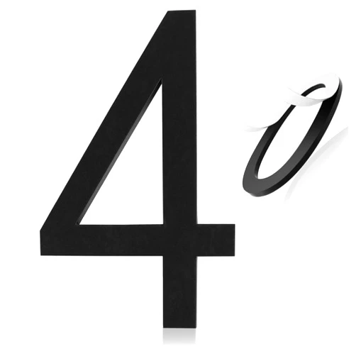 Hadoife Self Adhesive House Number 5Inch House Numbers for Outside Acrylic Modern Mailbox Numbers House Numbers for Outside Stick On Numbers Address Home Number for House Apartments Office Hotel(Number 4)