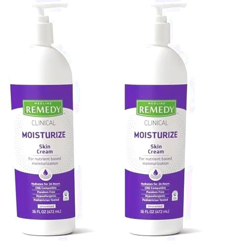 Medline Remedy Phytoplex Nourishing Skin Cream, Unscented Skin Moisturizer, Paraben Free Body Lotion, 16 Fl Oz (Pack of 2)