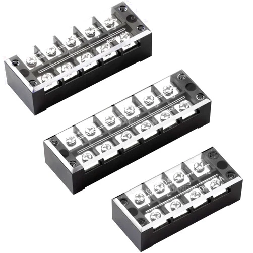 JANDECCN 3Pcs 4/5/6P Dual Row Covered Screw Terminal Strip 600V 45A, Wire Connectors TB-4504/4505/4506