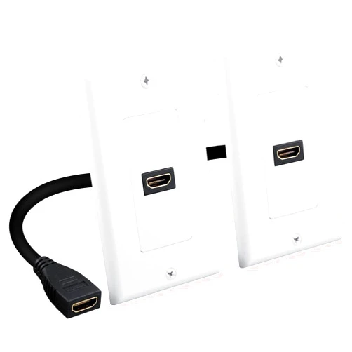 Iwillink HDMI Wall Plate (1 Port) 2-Pack Built-In Flexible Hi-Speed HDMI Cable with 4K UHD ARC Ethernet Pass-Thru Support