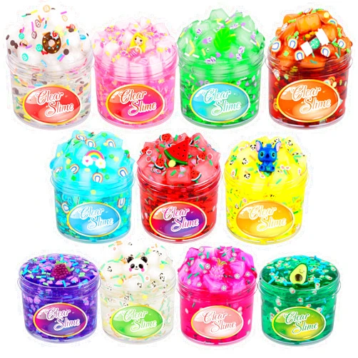 LUBIANZOU 11 Pack Jelly Cubes Clear Slime Kit for Kids Party Favors Jelly Cube Crystal Clear Slime 11 Pack Easter Christmas Toys for Girls Boys