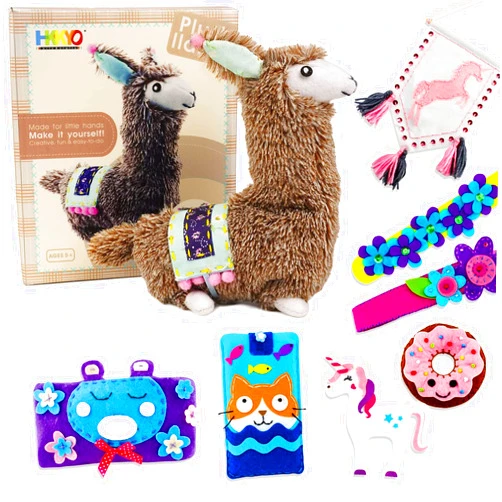 HKKYO Llama Sewing Kit Kids and 7pcs Sewing Pojects Kit Bundle