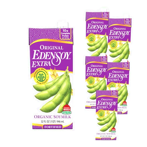 Eden Organic Original Edensoy Soymilk Extra, 32 oz (Pack of 6)