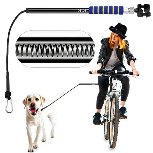 Petbetf Dog Bike Leash -Dog Hands Free Leas | Dog Bike Attachment | Bike Dog Leash Attachment | with Quick Connect Mechanism | Safety Fit for Outdoor | Easy to Installation and Removal (Black)
