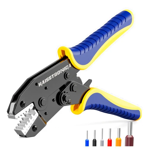 haisstronica ferrule Crimping Tool,24-8 AWG Sleeves Ferrule Ratchet Wire Crimping Tool