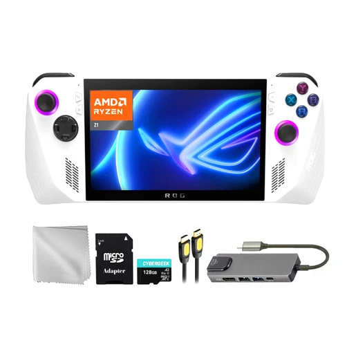 ASUS ROG Ally 512GB Gaming Handheld 7-inch Touchscreen 120Hz FHD 1080p AMD Ryzen Z1 Processor, Hub, 128GB MicroSD Card, 4 Accessories: 5 in 1 Bundle