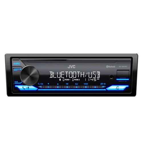 JVC KD-SX27BT Car Stereo with Bluetooth, 100W Digital Media Receiver, 1.5A USB to Charge Devices, Single DIN Head Unit, AM/FM, Aux-in, JVC Remote App