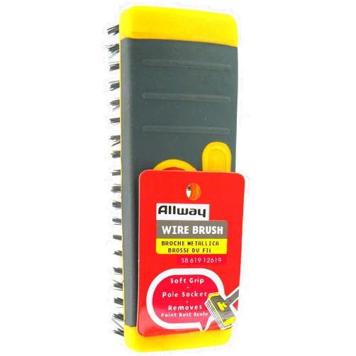 Allway Tools SB619 Soft Grip Carbon Steel Heavy Duty Steel Wire Brush